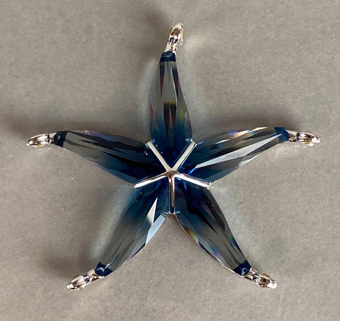 Swarovski Crystal Ocean Blue Starfish with Box (1 of 4)