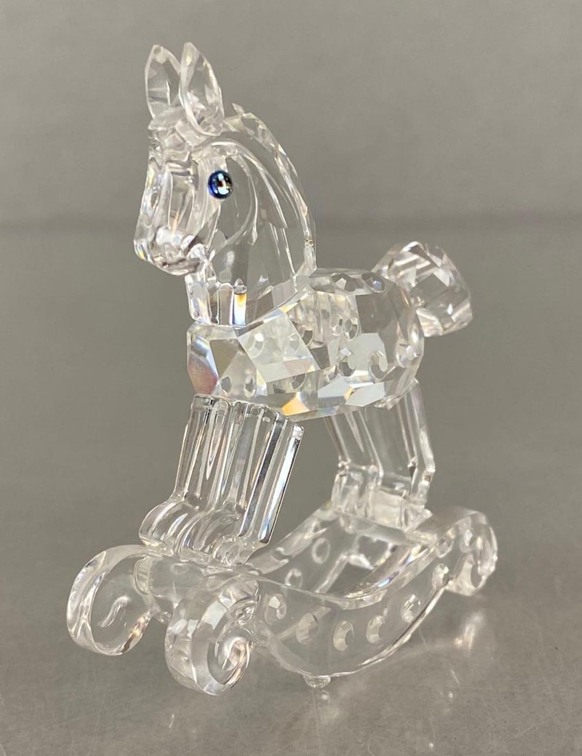 Swarovski Silver Crystal Rocking Horse with Box (1 of 10)
