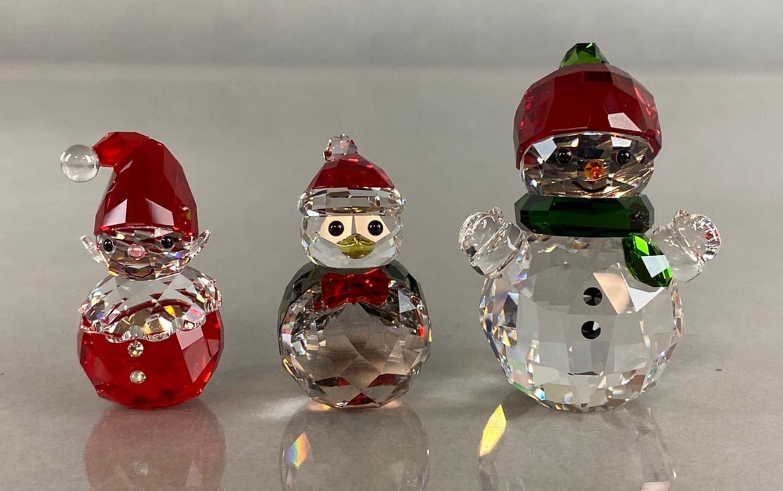 Group of 3 Swarovski Crystal Winter Figures with Boxes (1 of 8)