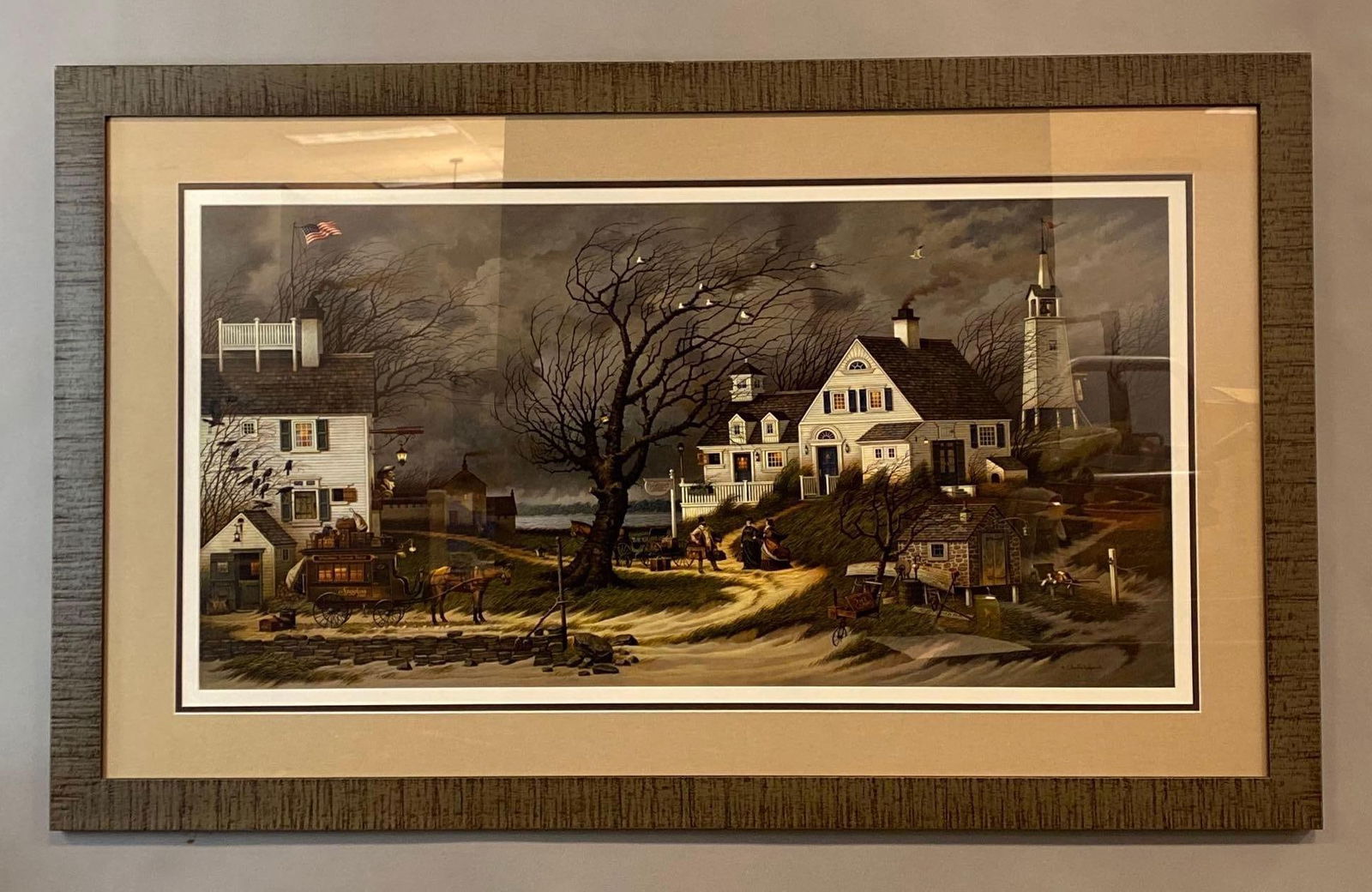 2001 Charles Wysocki Checking In On Olde Marthas Vineyard Lithograph Print (1 of 6)