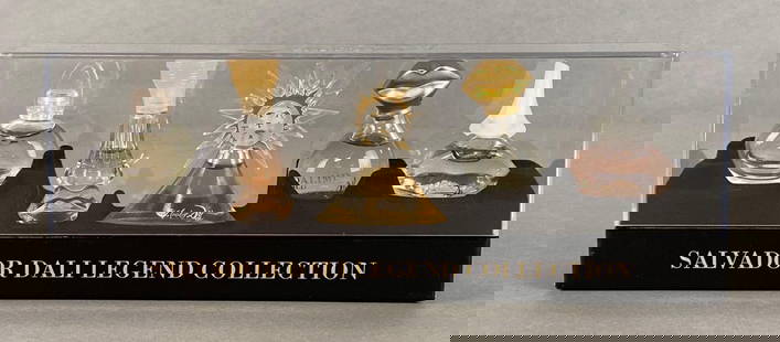 Salvador Dali Perfume Sampler Legend Collection: Includes Eau De Dali, Dalmix Gold, Le Roy Soleil, and more, In original box, Box measures 3 1/4 x 8 1/2 x 1 1/2 inches.
