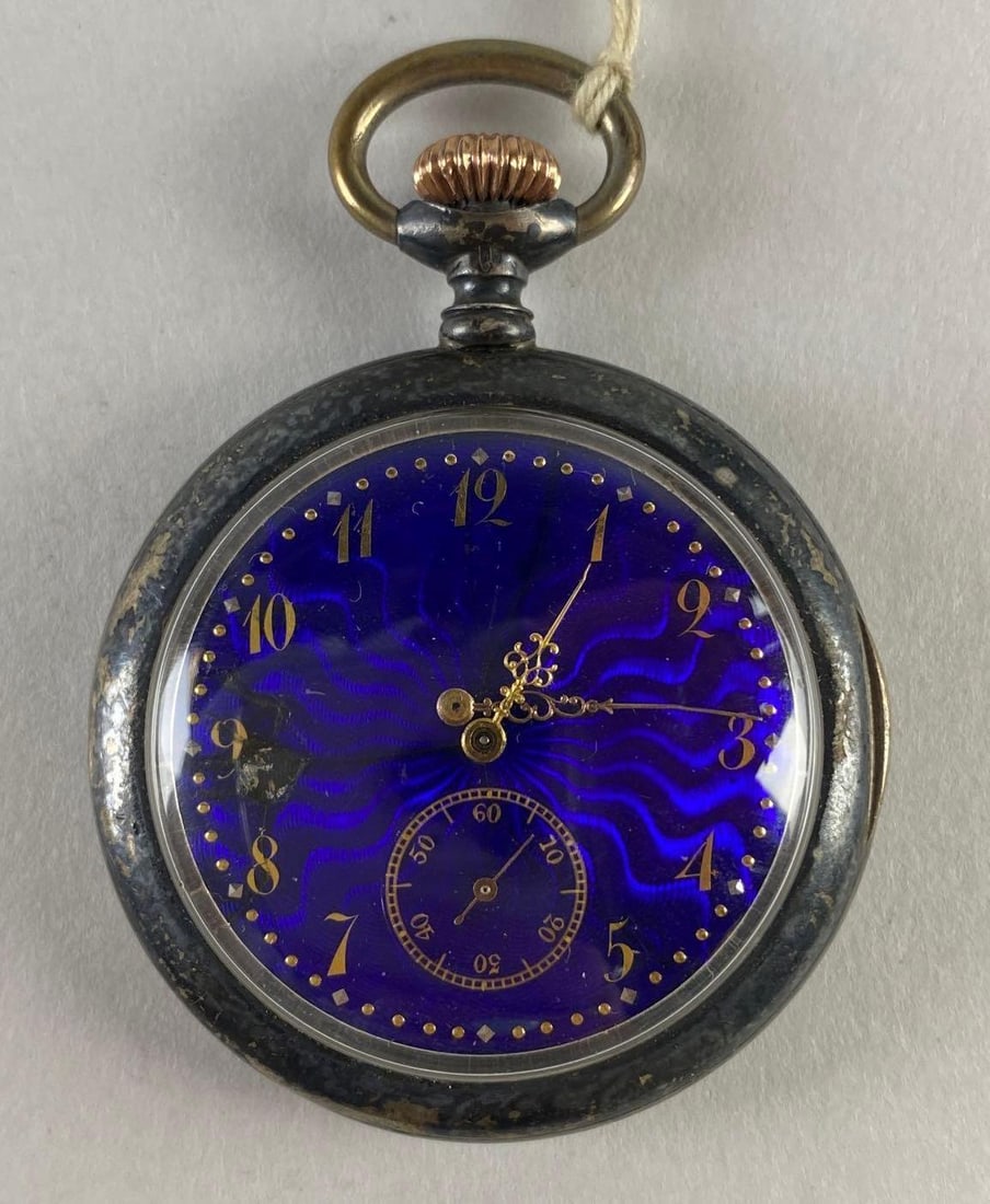 Antique Sterling Silver Swiss Open Face Pocket Watch (1 of 5)