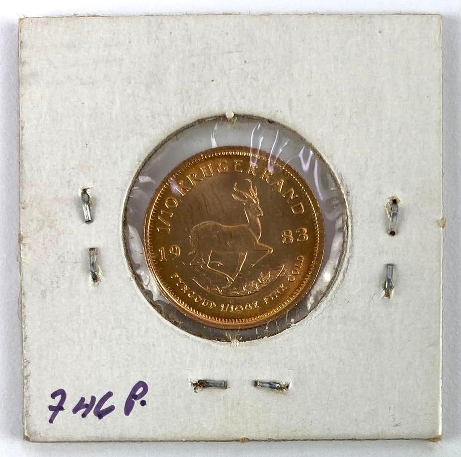 1983 South Africa Krugerrand 1/10thoz. Fine Gold: 1983 South Africa Krugerrand 1/10thoz. Fine Gold