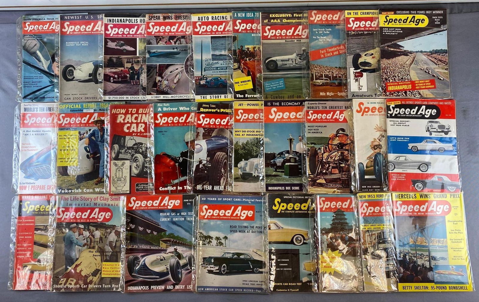 Vintage Group of 27 Speed Age Automotive Magazines 1950s (1 of 4)