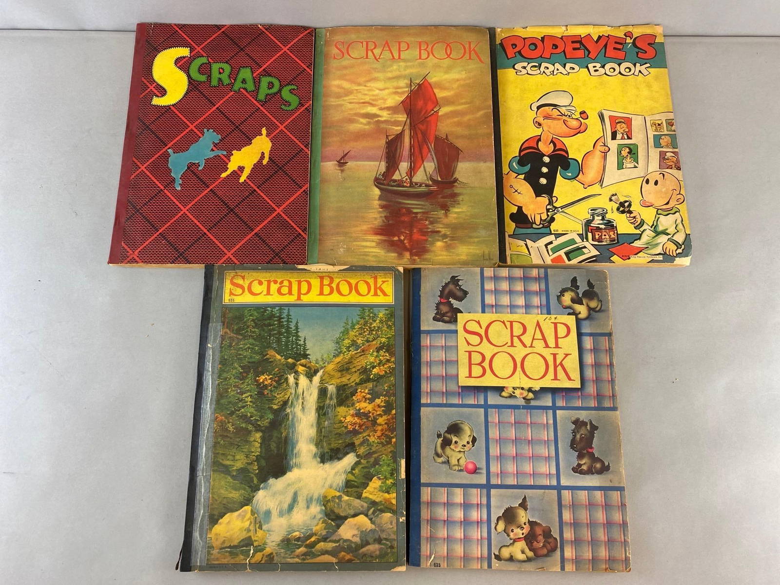 Group Of Old Scrapbooks 1940s With This Curious World Inserted Auction