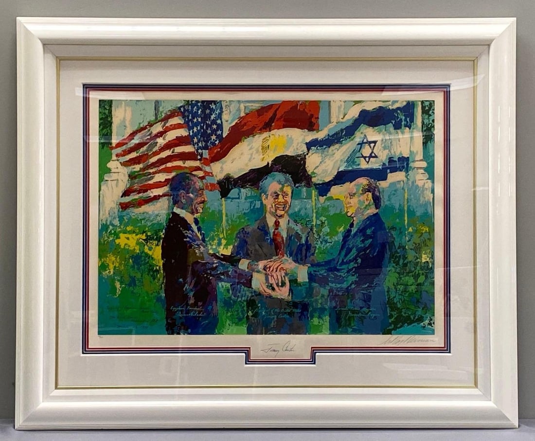 Leroy Neiman Serigraph Art Print of Israeli-Egyptian Peace Agreement (1 of 8)