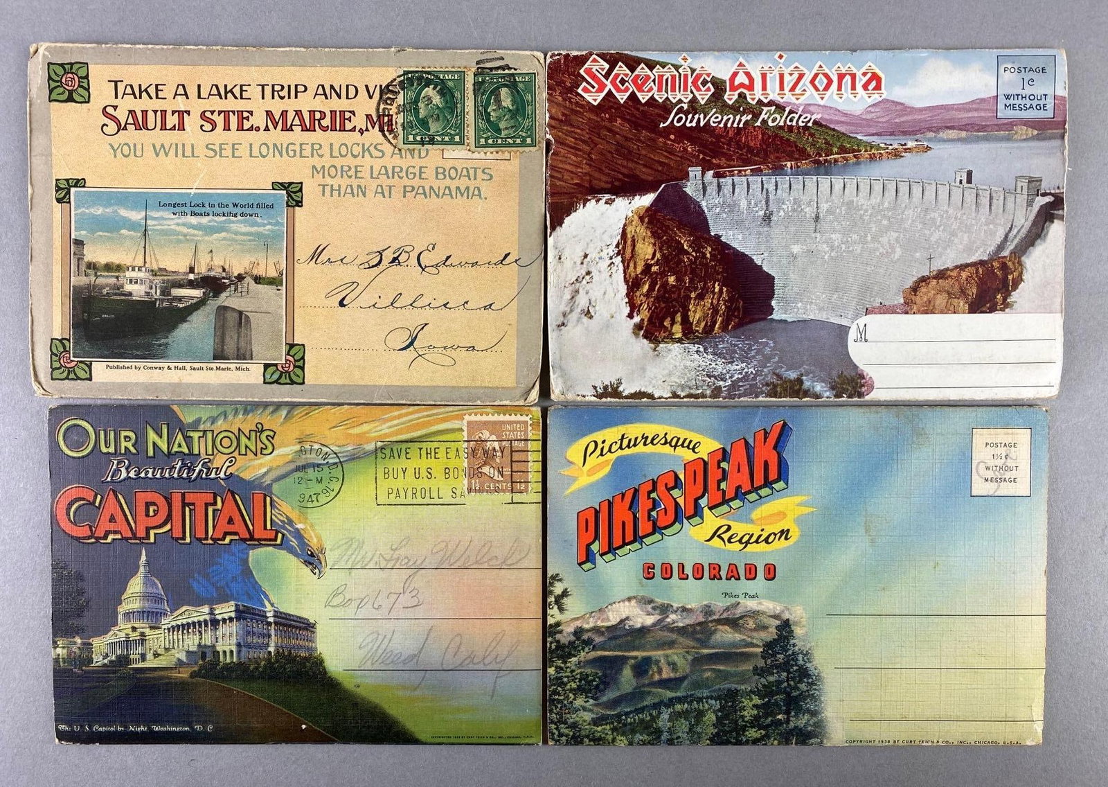 Postcards - 120+ States and Cities Folders (1 of 5)