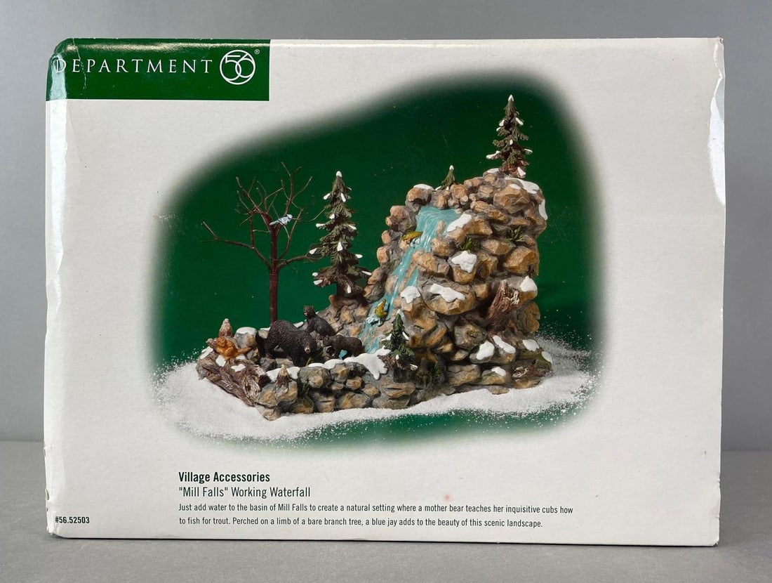 Department 56 Village Mill Falls Working Waterfall: Like new in box. Measures 10 x 13 x 8 inches