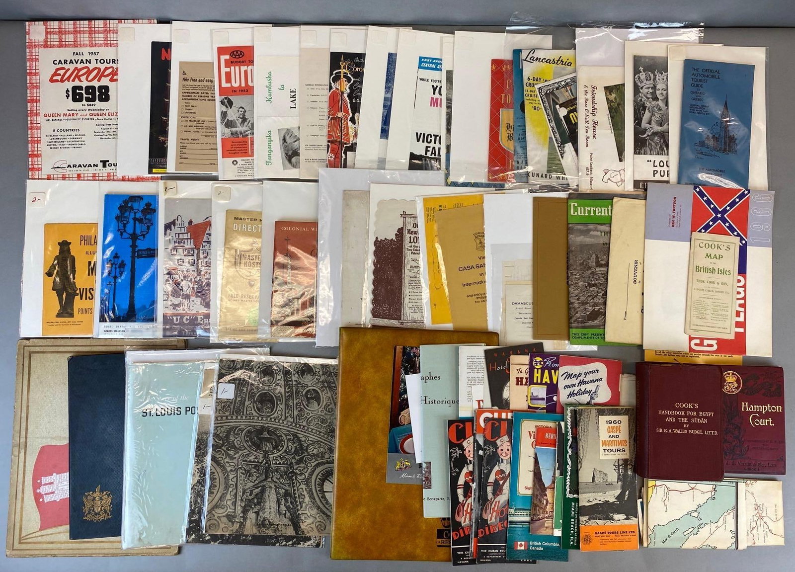 Group of Travel and Tourist Related Ephemera US and World: Mixed condition