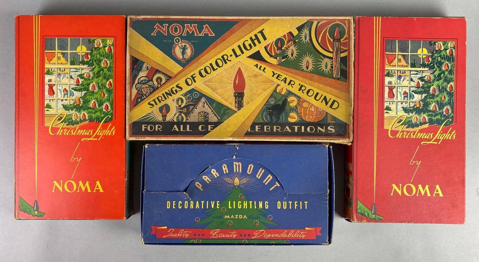 Group Of 4 Vintage Christmas Lights Auction