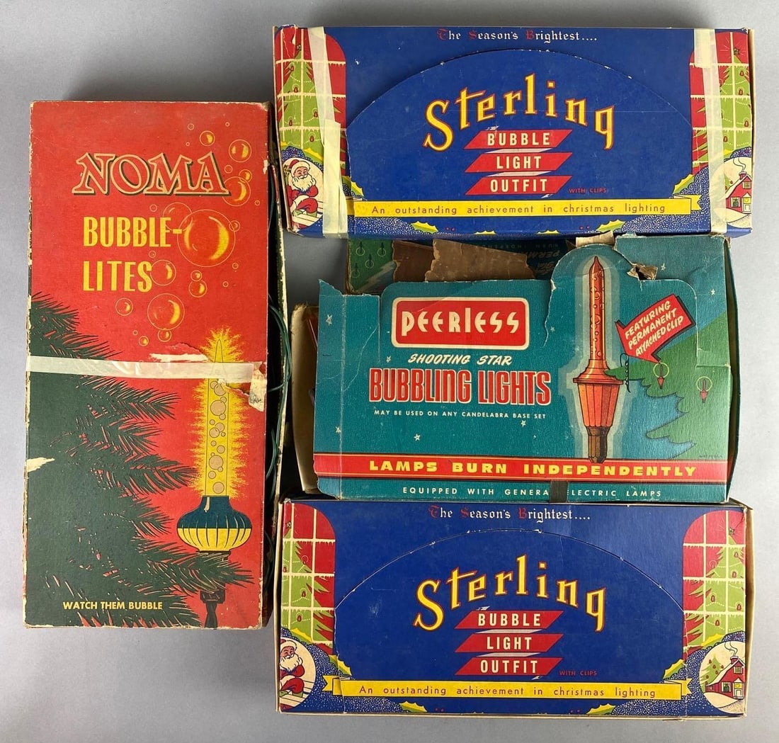 Group of 4 Christmas Bubble Light Outfits for Tree (1 of 9)