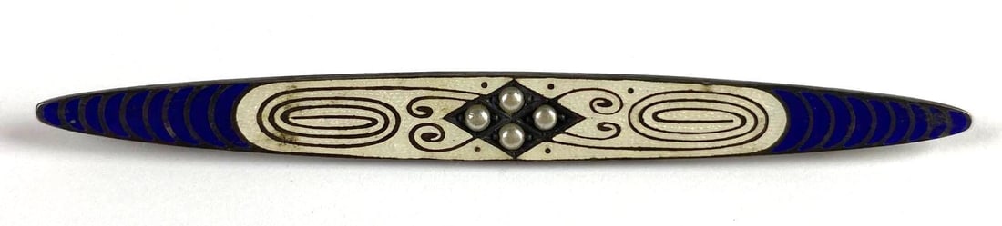 Sterling Silver Enameled Inlaid Pin (1 of 5)