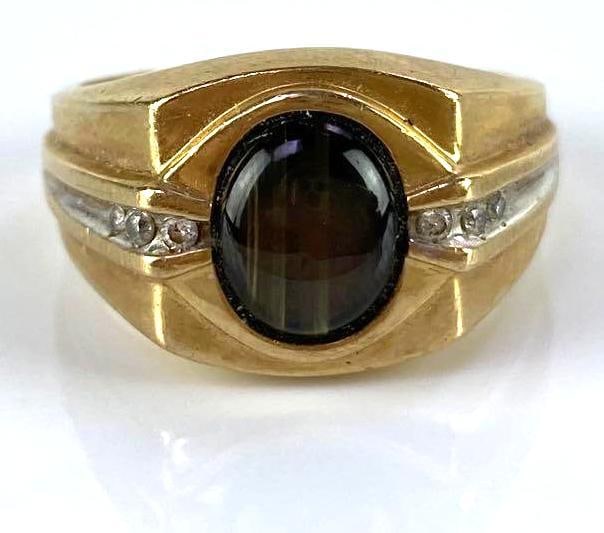 10K Gold Stone and Diamond Ring (1 of 5)