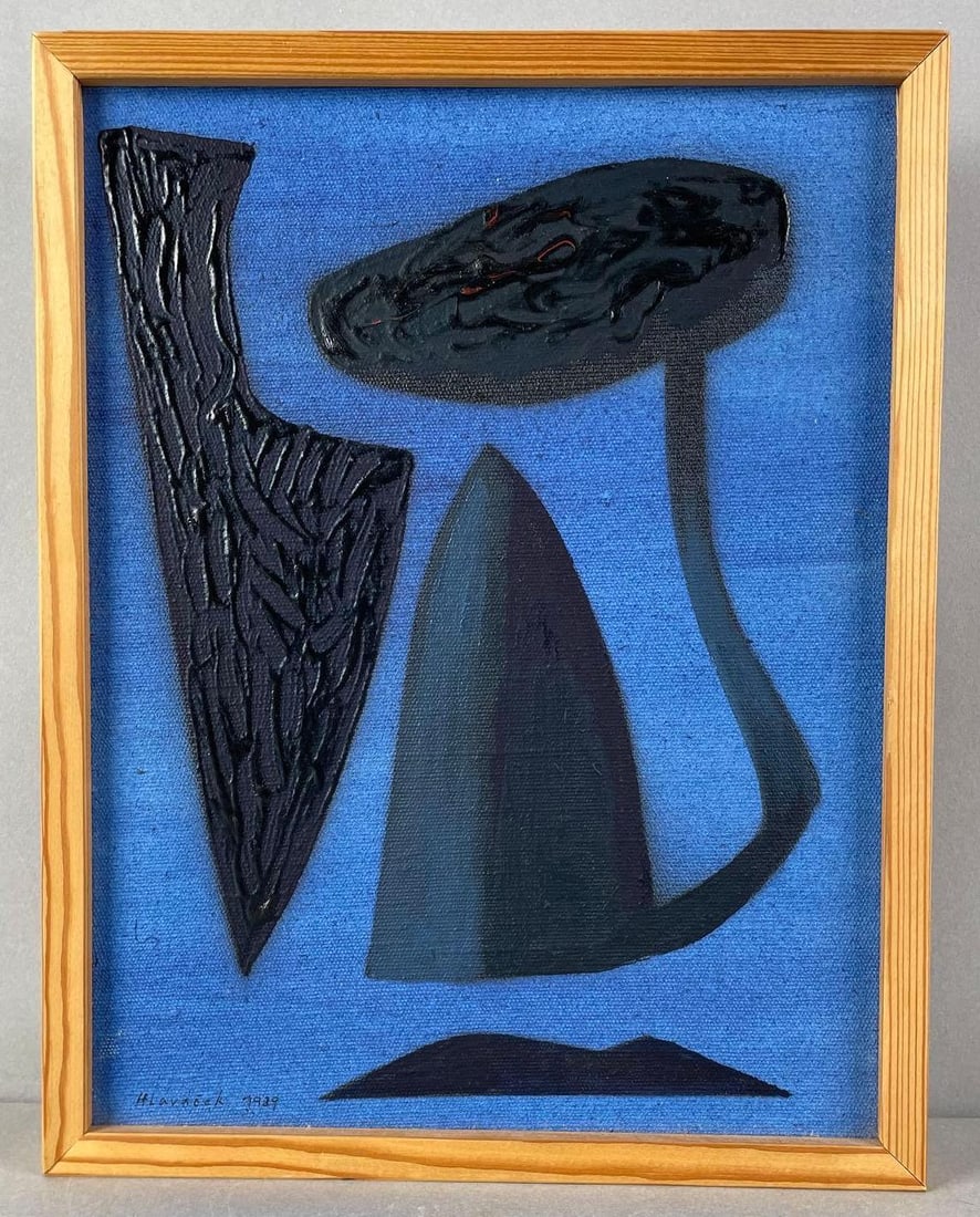 1929 Artist Signed Abstract Painting (1 of 3)