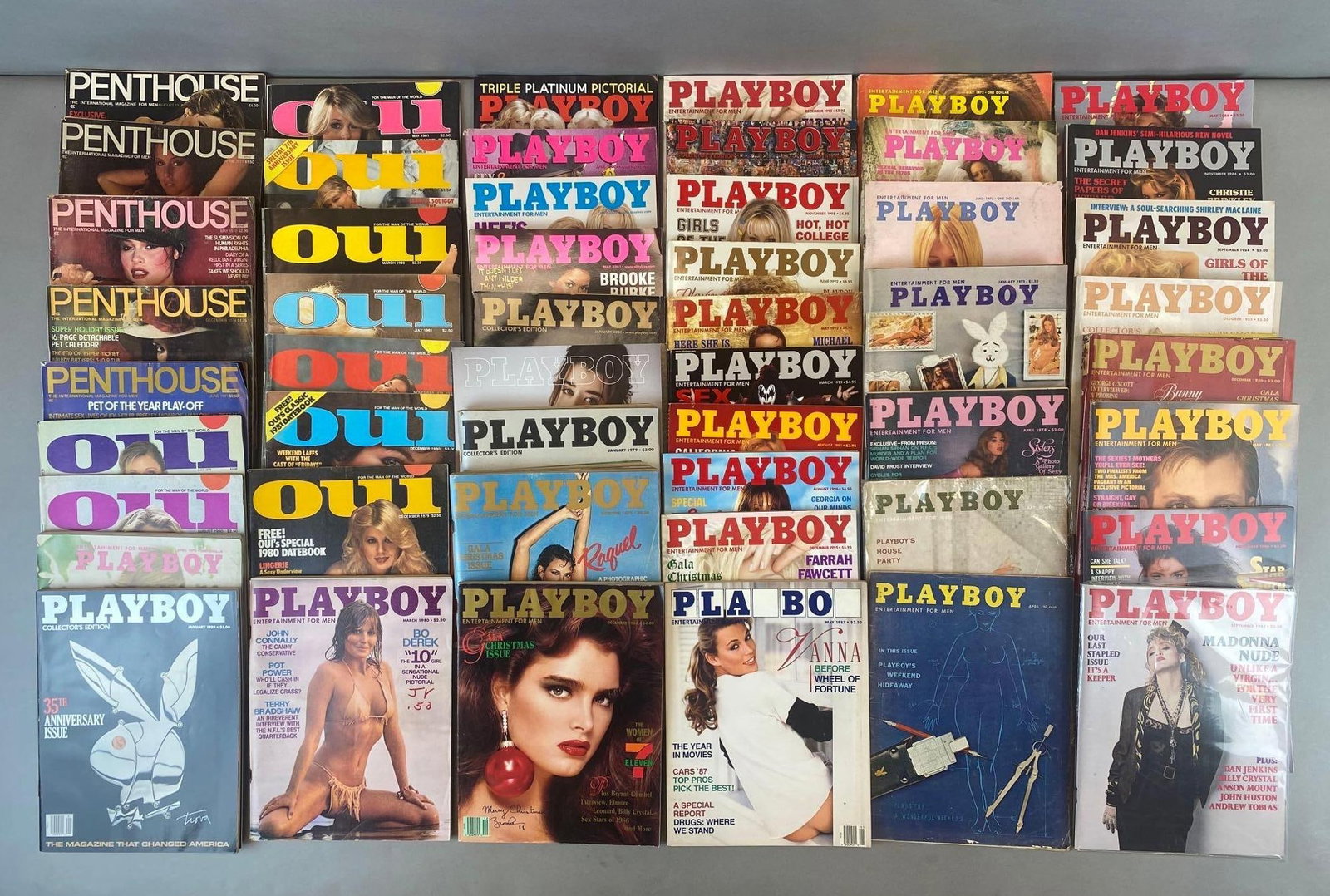 Group of 51 Mens Magazines Playboy Penthouse and Oui 1950s-2016 (1 of 4)