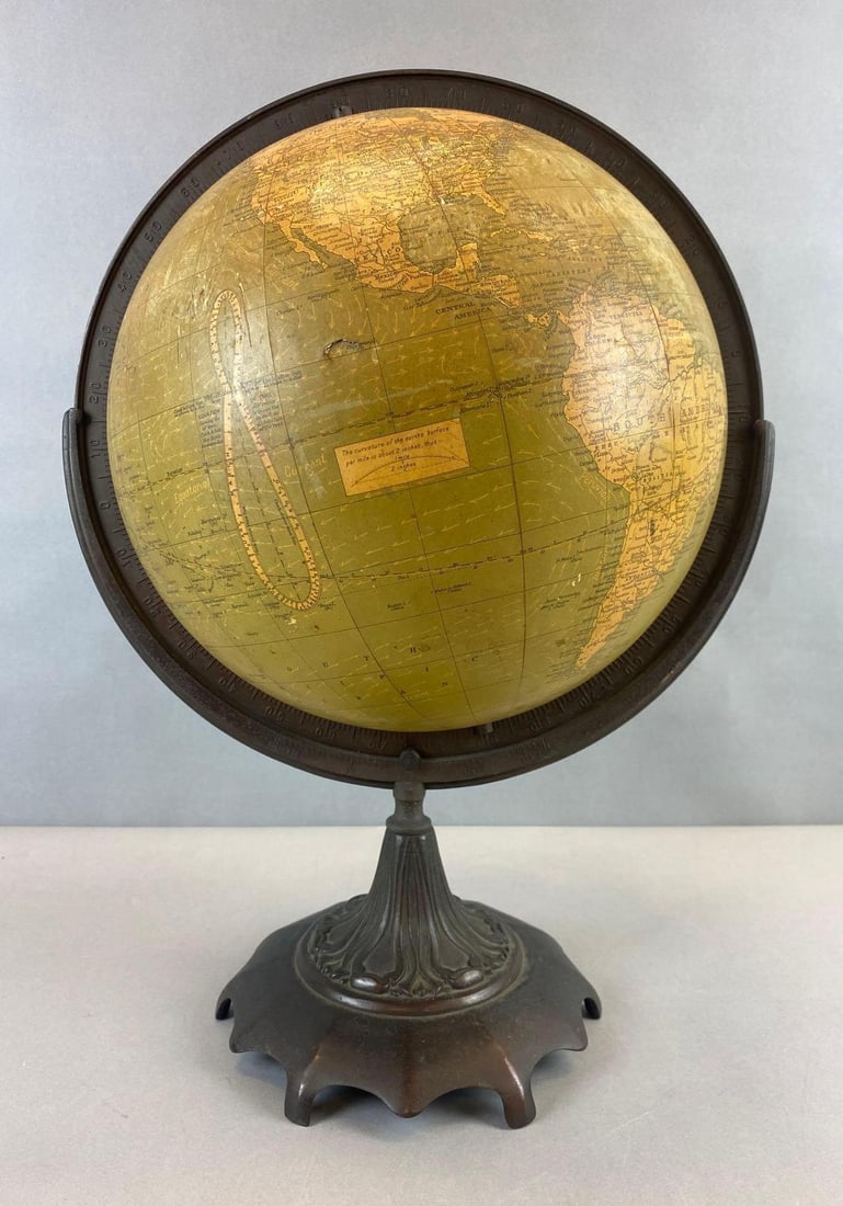 Antique Weber Costello Terrestrial World Table Globe (1 of 5)