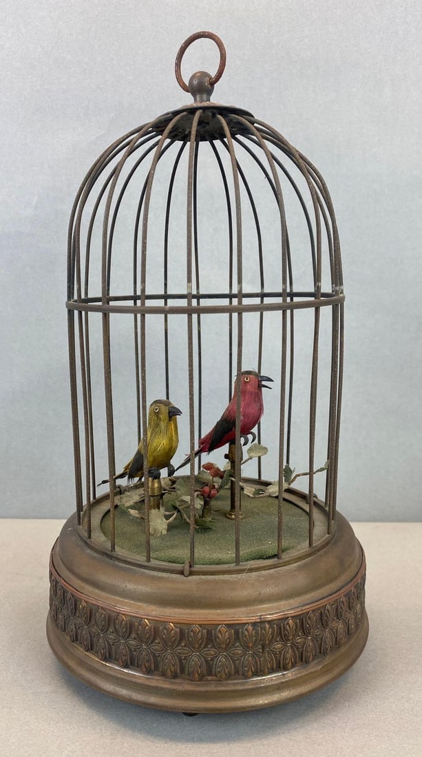 Antique Windup Singing Birds in Birdcage Automaton (1 of 3)