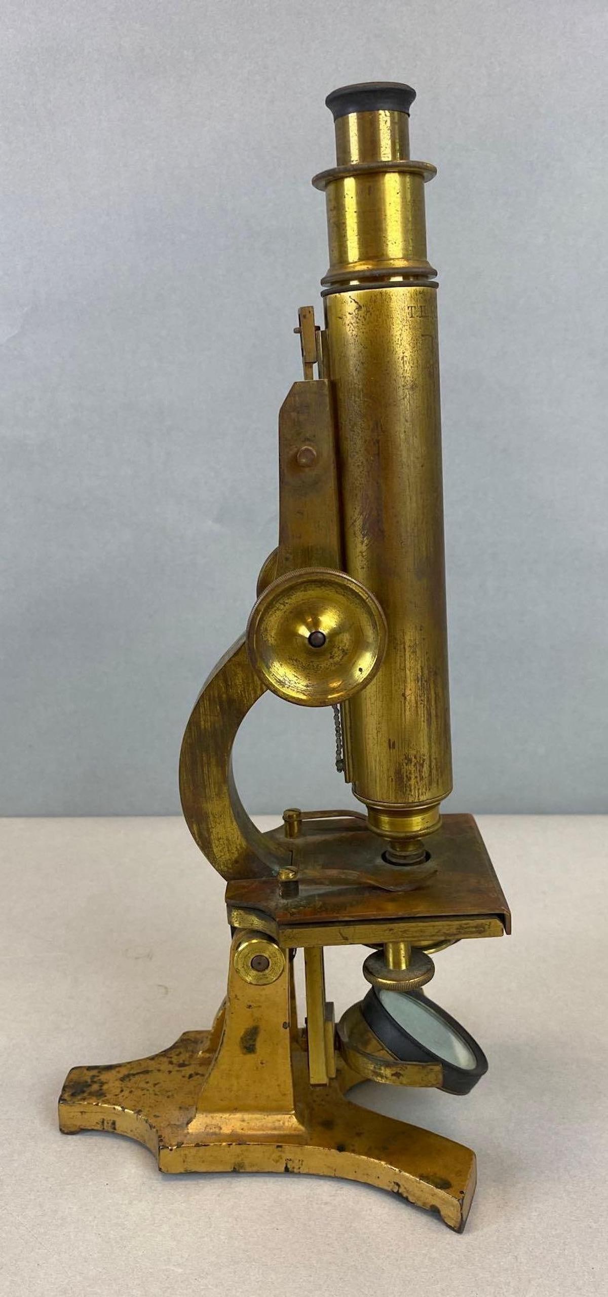 Antique T H McAllister Brass Optical Microscope (1 of 3)