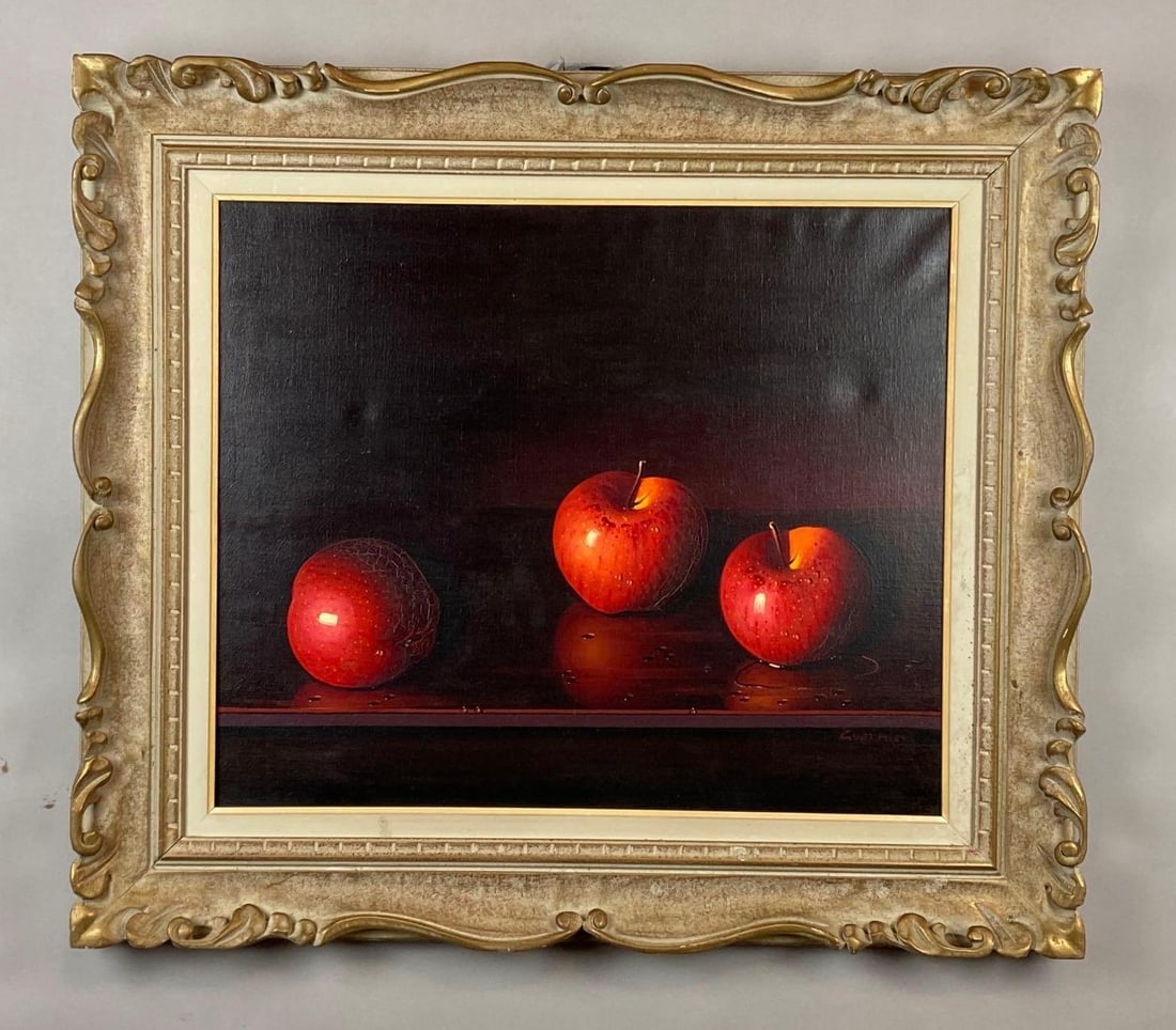 Luciano Guarnieri Still Life Apples Oil Painting on Canvas (1 of 4)