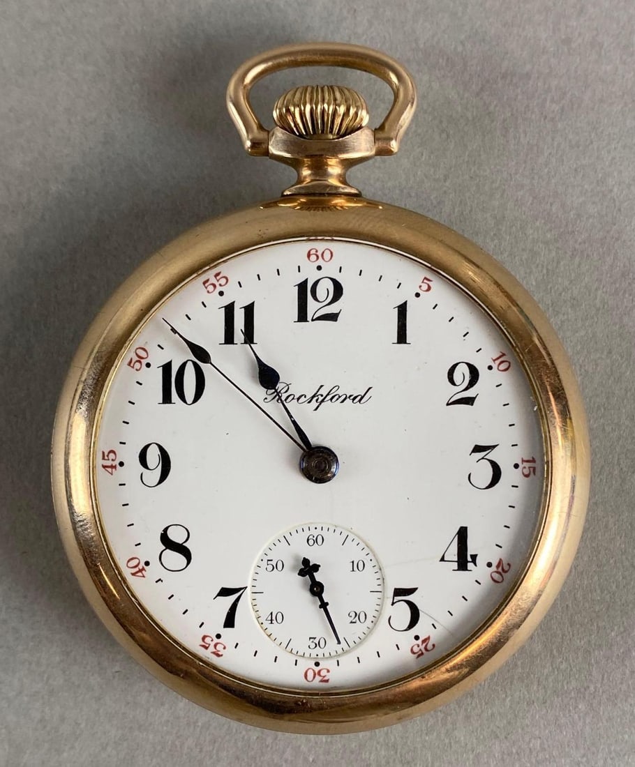 Rockford Watch Co. Gold Filled Open Face Pocket Watch (1 of 8)