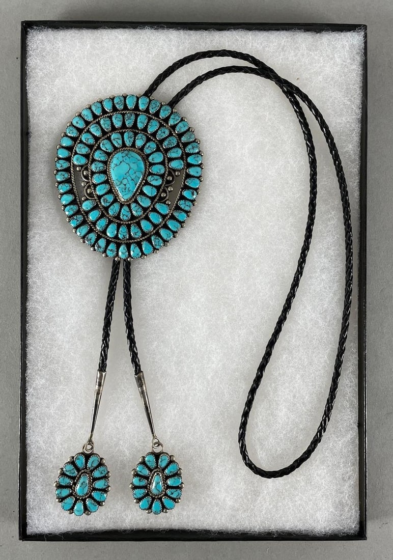 Native American Turquoise Bolo Tie (1 of 5)