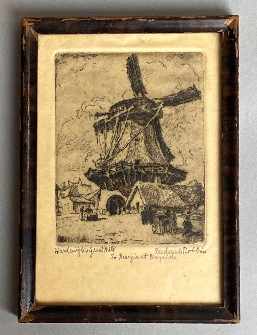 Fredrick Robbins Hardeuighs Great Mill Etching on Paper (1 of 4)