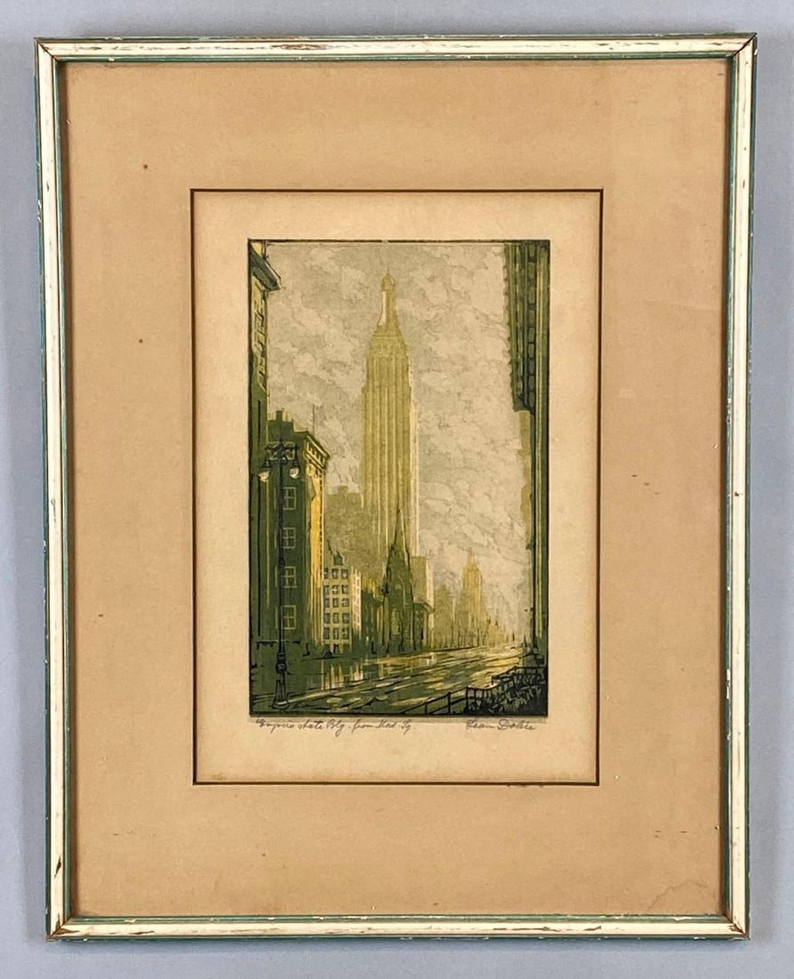 Leon Dolice Empire State Building from Madison Square Etching on Paper (1 of 5)