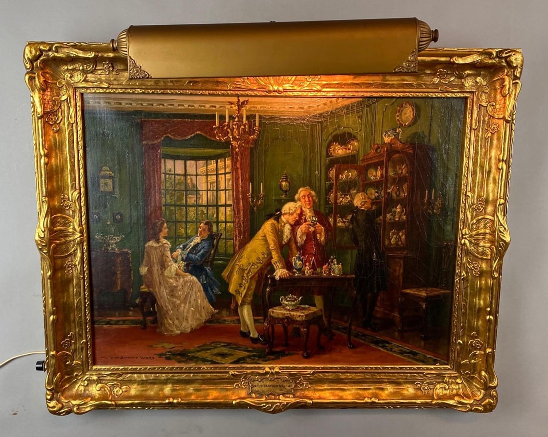 Vernon De Beauvoir Ward (British 1905-1985) Treasures Oil Painting on Canvas (1 of 7)