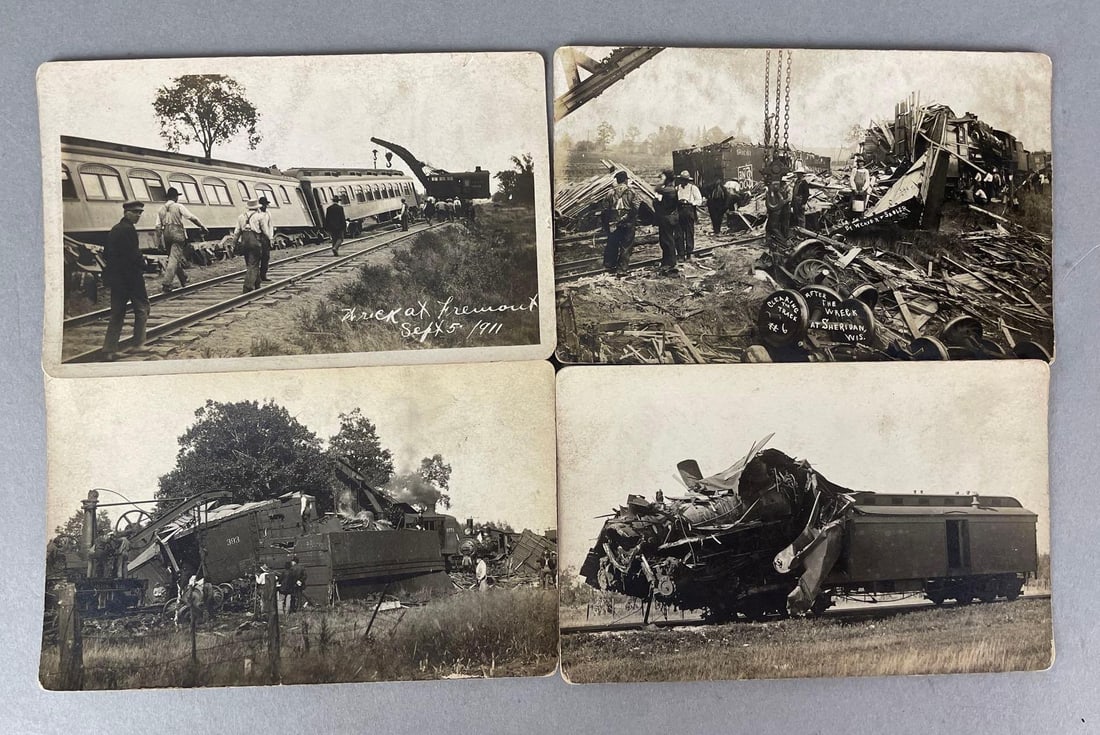 Postcards 18 Wisconsin Train Wreck Real Photos (1 of 2)