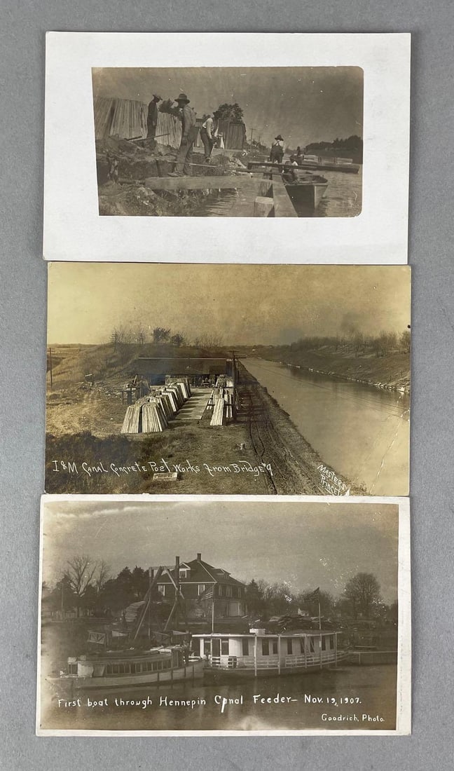 Postcards 3 I and M Canal Real Photos (1 of 3)