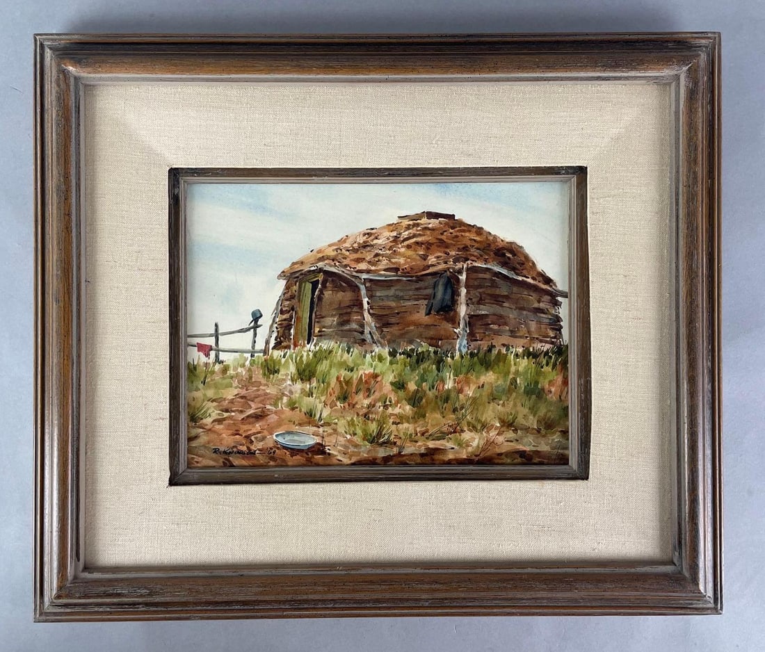 1969 Robert Knudson Gone to Town Navajo Watercolor Painting (1 of 3)