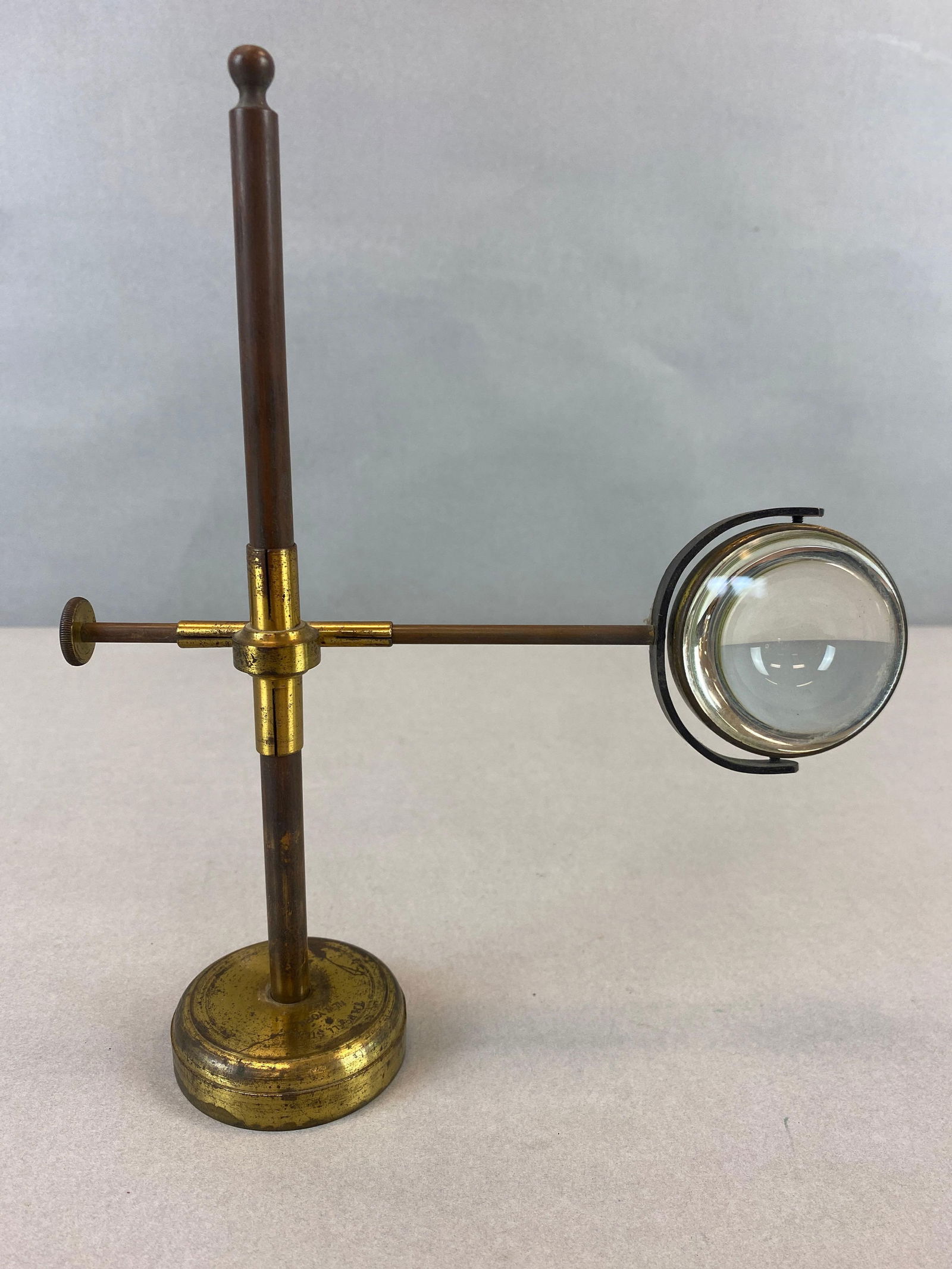 Antique Brass Desk Magnifying Glass on Rotating Stand (1 of 3)