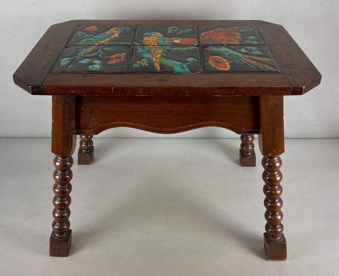 1930s Art Nouveau Taylor Tile-Top Parrot Table (1 of 6)
