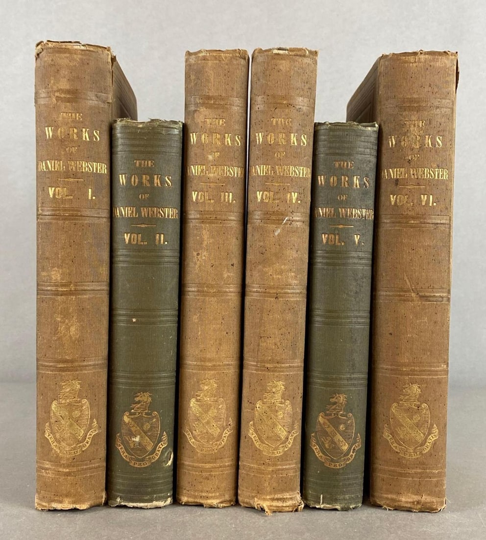 1851 The Works of Daniel Webster Volumes 1-6: Volumes 1, 3-4, and 6 from Limited Run Subscriber Edition, Volumes 2 and 5 from trade edition of Webster works, Largest measures 11 x 7 1/2 inches. The Works of Daniel Webster, 1856 â€œSubscriber 