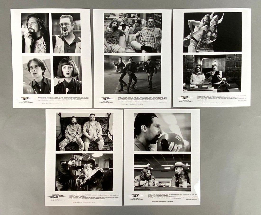 Group of 5 1998 The Big Lebowski Movie Lobby Card Photographs (1 of 4)