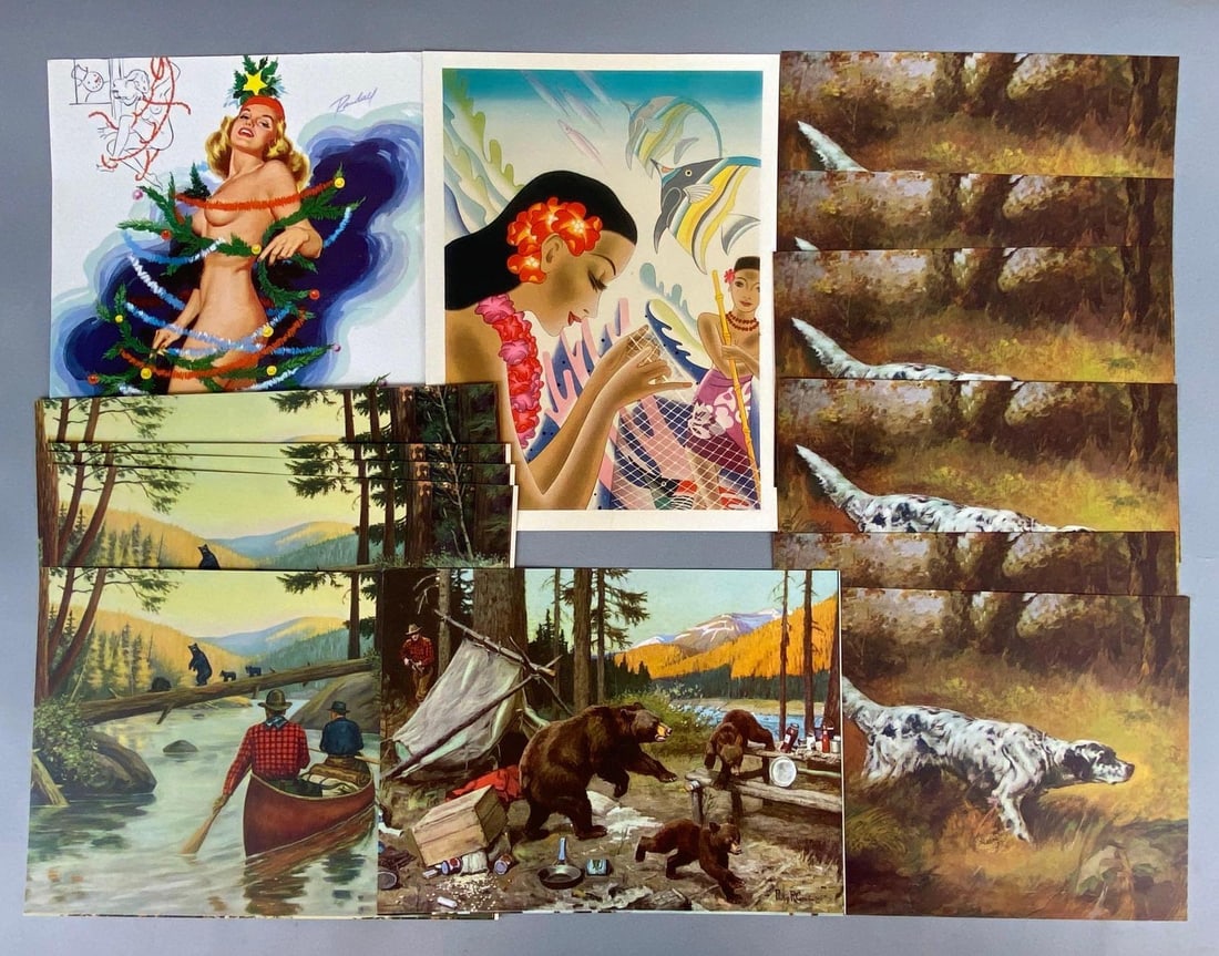 Group of 12 1940s Hunting Prints and More (1 of 3)