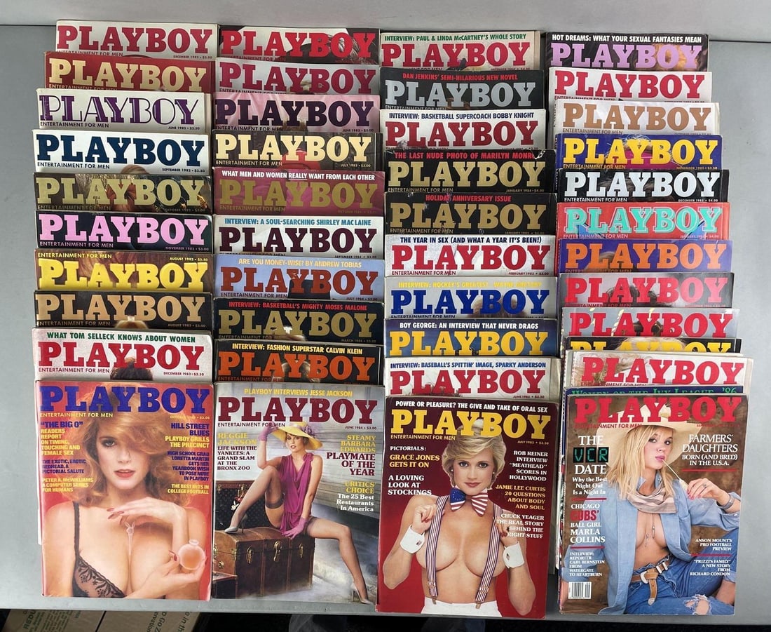 Group of 40+ 1980s Playboy Magazines (1 of 3)
