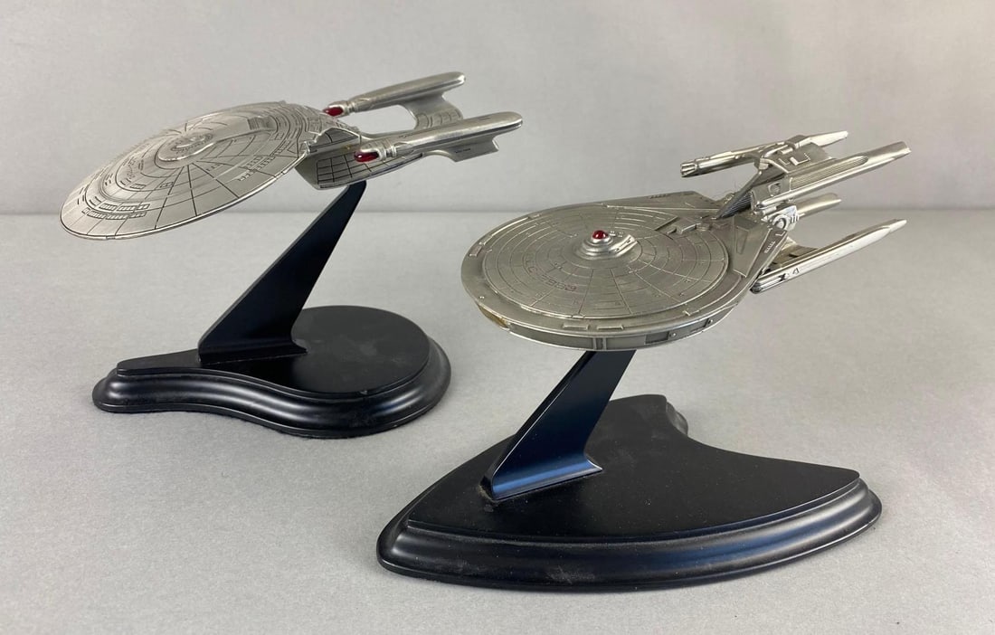 1991-93 Group of Franklin Mint Pewter Star Trek USS Enterprise and Stargazer Figurines (1 of 4)
