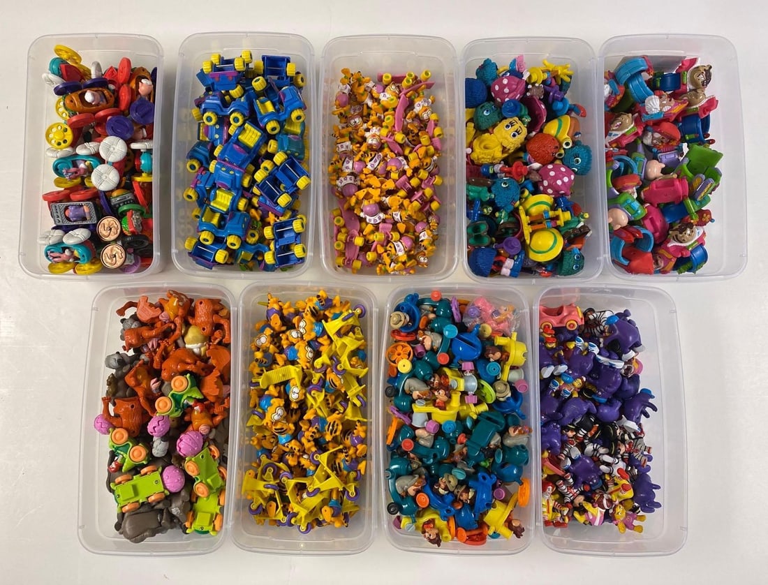 Large Group of Mcdonalds Fast Food Toy Premiums Sorted in 9 Shoeboxes (1 of 3)