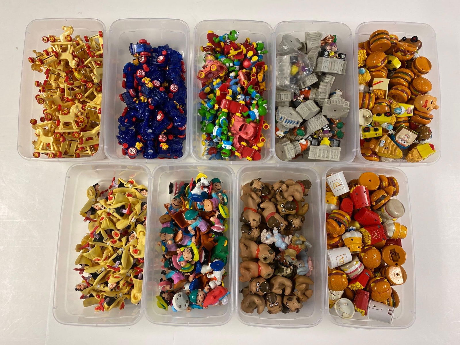 Large Group of Mcdonalds Fast Food Toy Premiums Sorted in 9 Shoeboxes (1 of 4)