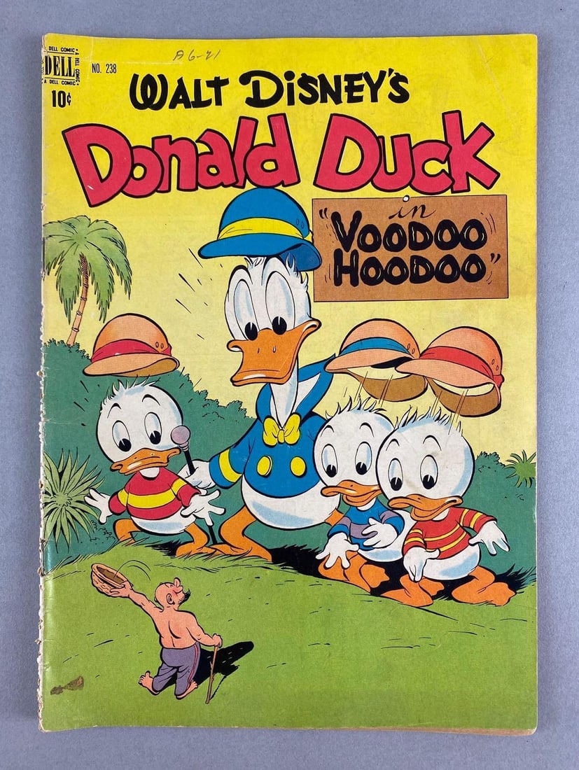 Dell Comics Walt Disneys Donald Duck No. 238: 1949, Golden Age, $.10, Bagged and boarded, Bottom edge of spine tearing, Estimated grade 3.0.