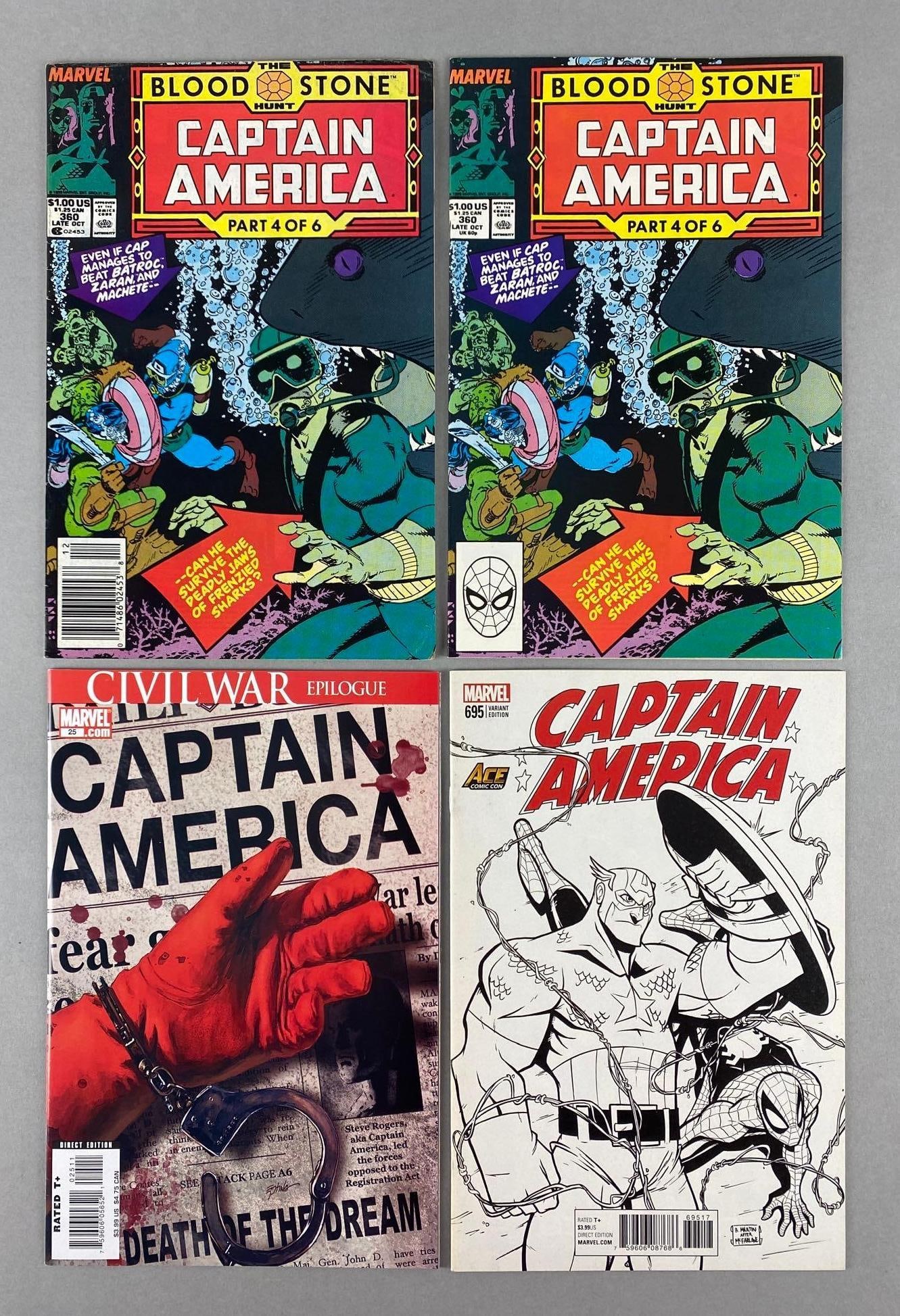 Group of 4 Marvel Captain America Comic Books (1 of 6)