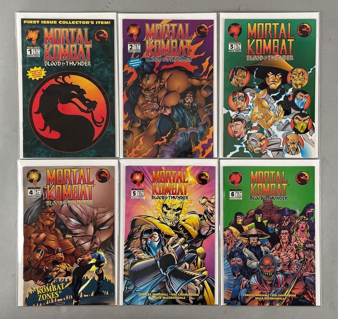 Group of 6 Malibu Mortal Kombat Blood and Thunder Comic Books (1 of 3)