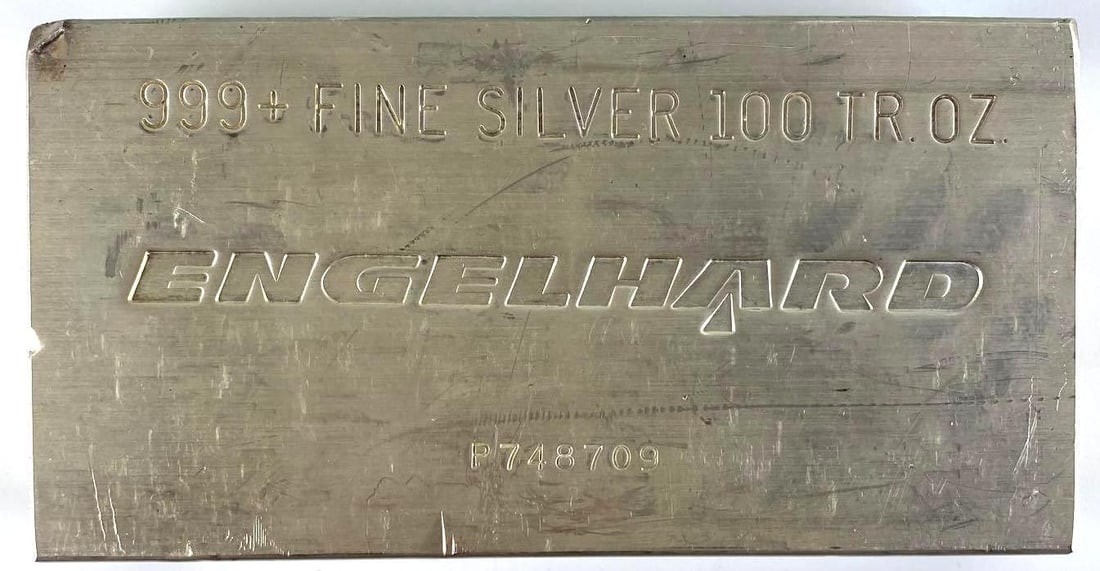 Engelhard Horizontal 100oz. 999 Fine Silver Ingot / Bar (1 of 2)