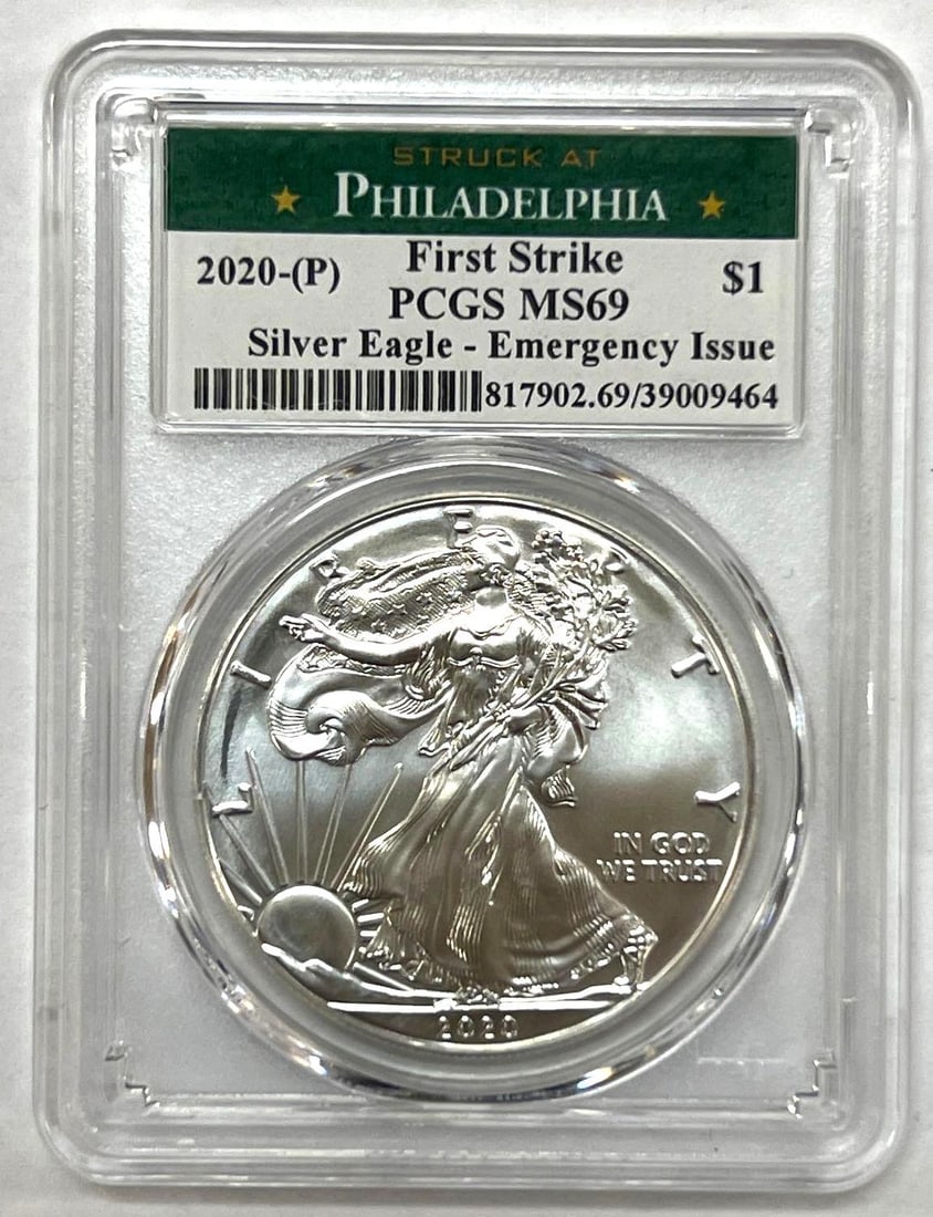 2020-P US American Silver Eagle First Strike Emergency Issue Philadelphia NGC MS69 (1 of 2)