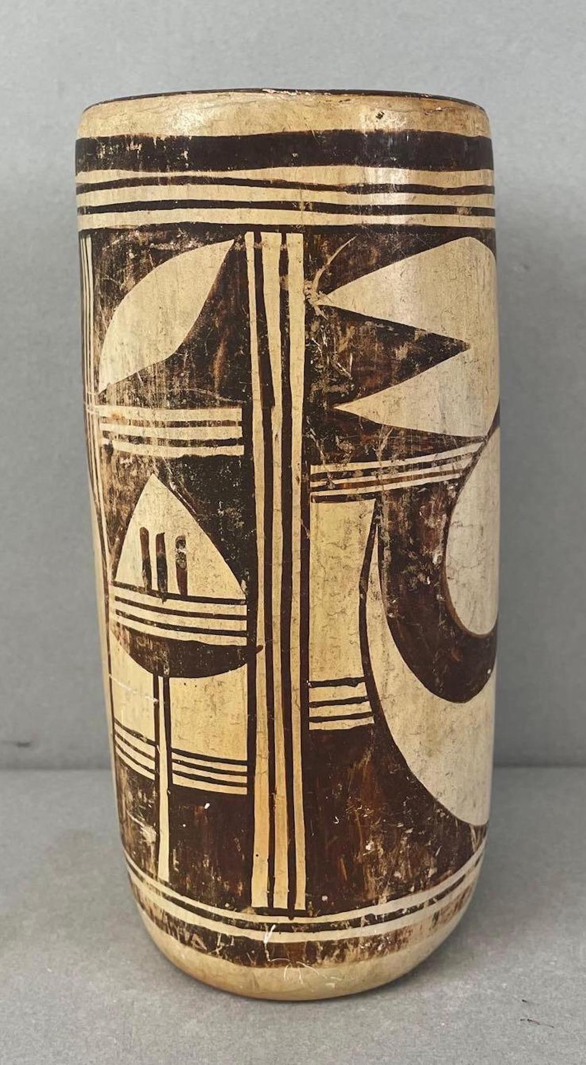 Hopi Native American Cylinder: Measures 6 1/4 x 3 1/4 inches