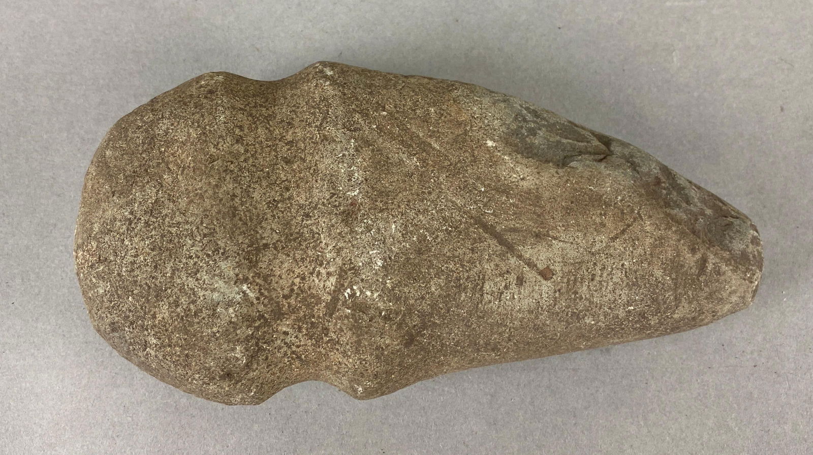 Vintage Native American Axe Head Hand Chipped Stone: Unsure of exact age. Measures 6 1/2 x 3 inches.