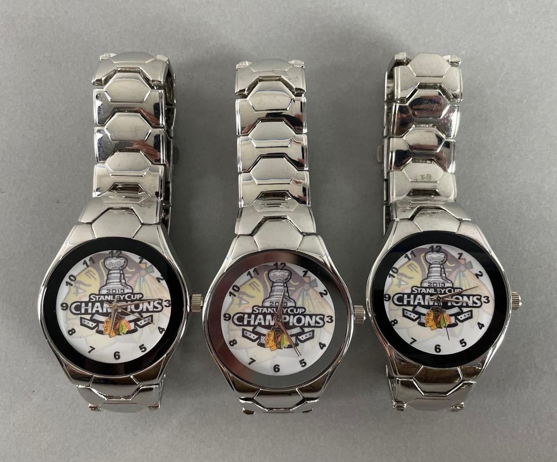 Group of 3 Chicago Blackhawks 2013 Stanley Cup Champions Wristwatches (1 of 3)