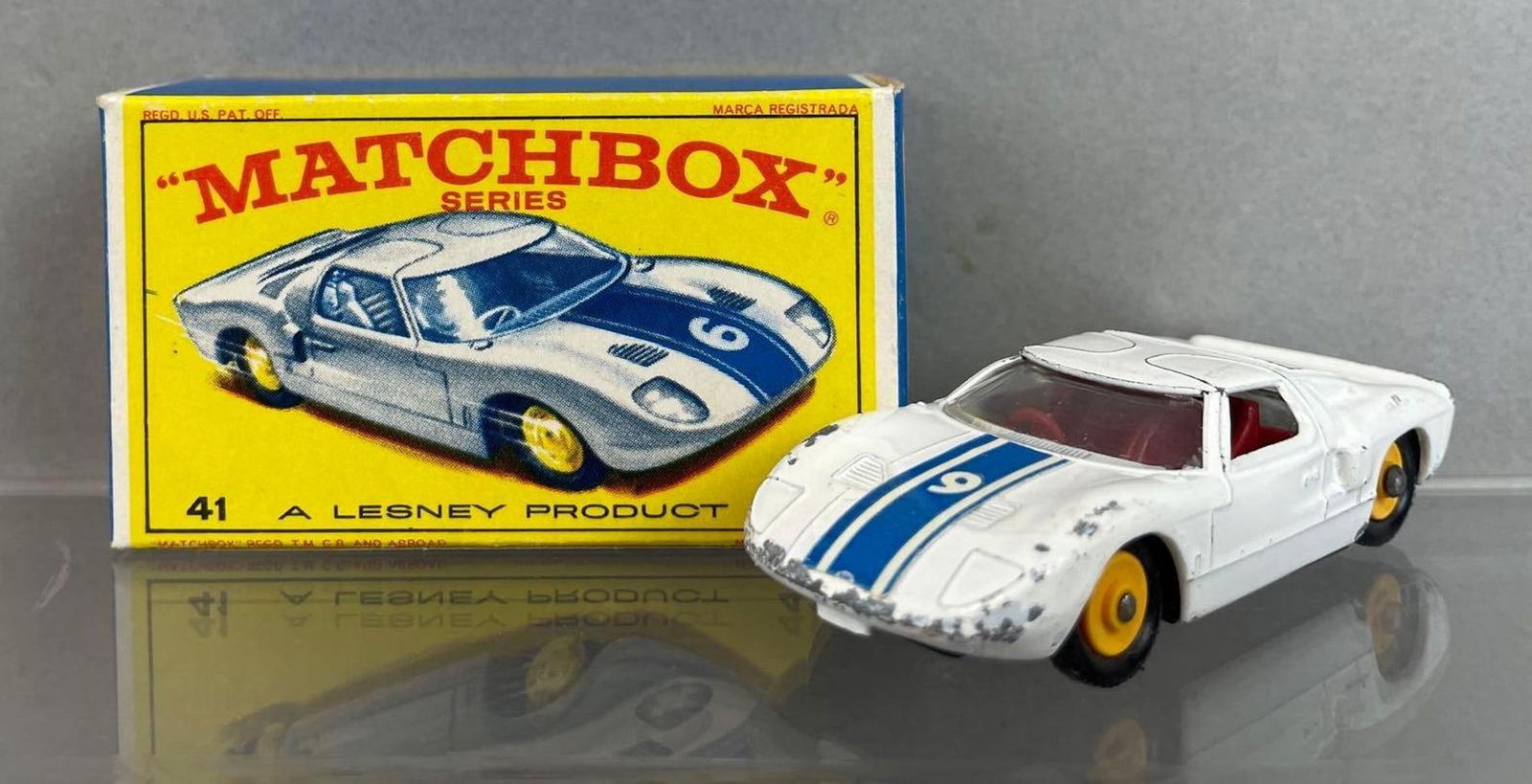 Vintage Matchbox Series No. 41 Ford G.T. Die-Cast Car (1 of 6)