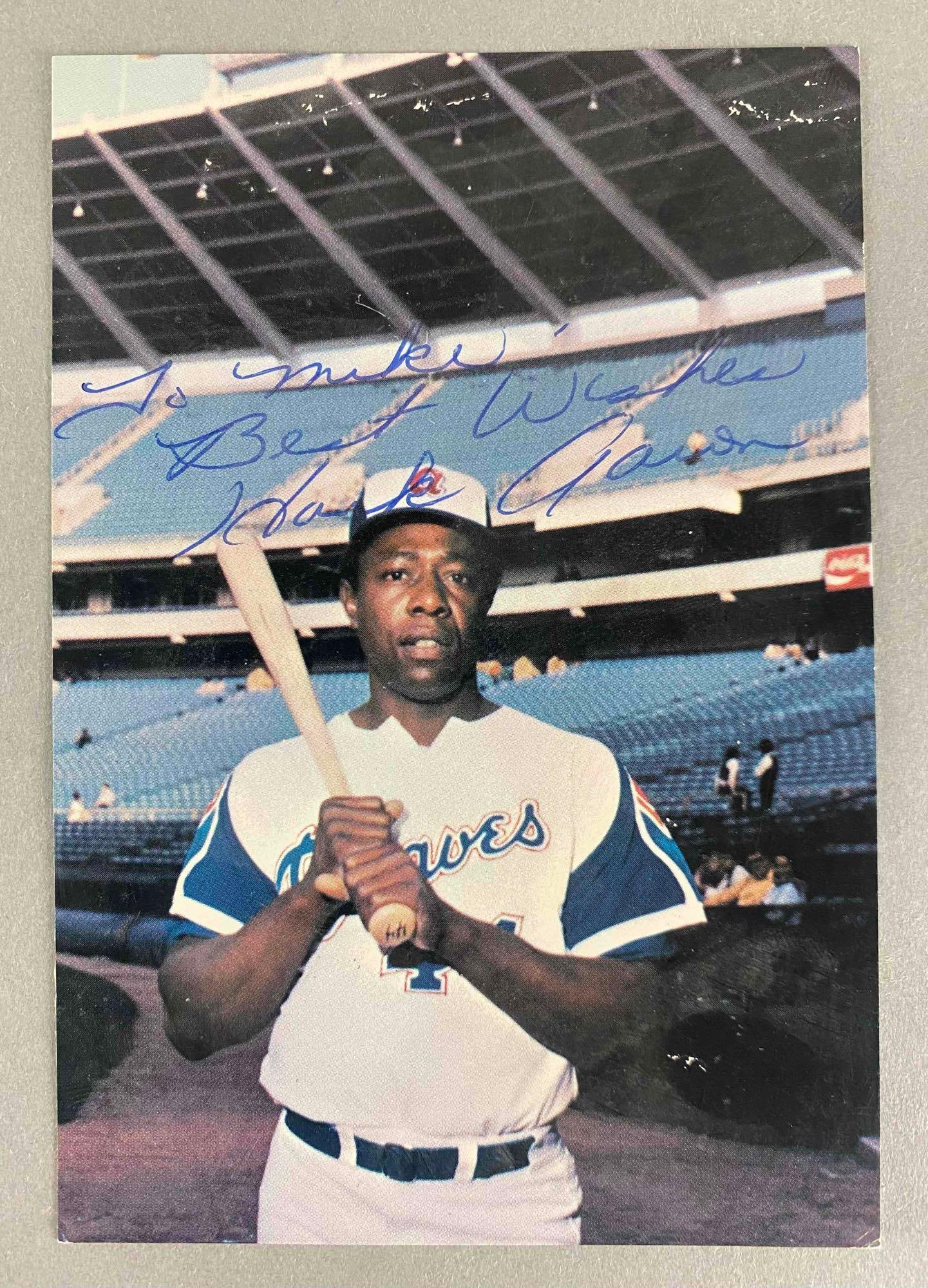 1973 Atlanta Braves Hank Aaron Signed Photo (1 of 2)